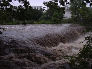On August 28, 2011 at noon, after a hurricane, the river reached 4,000 cubic feet per second of water!